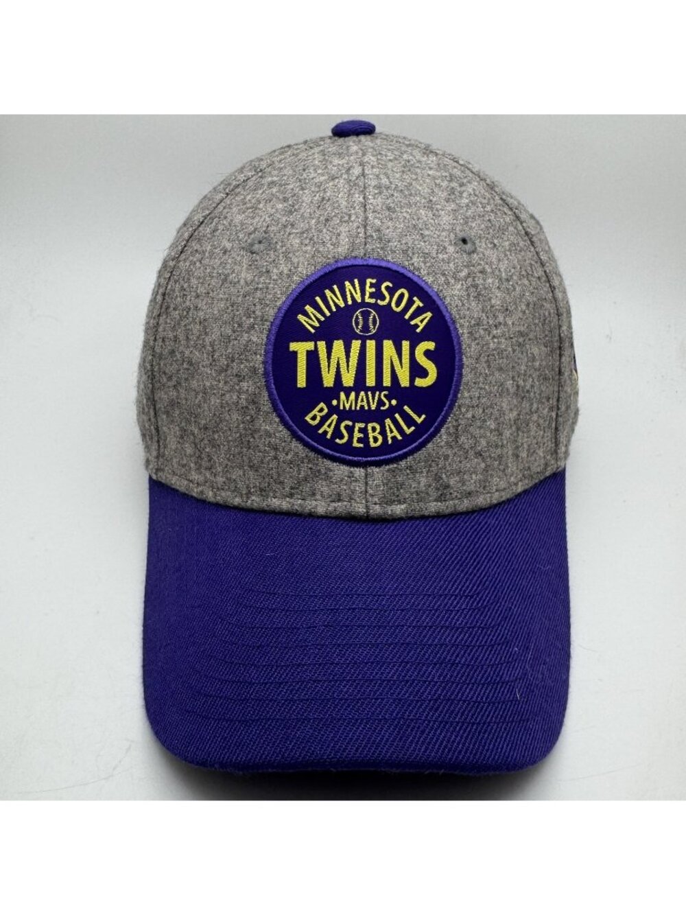 Minnesota Twins Mavs Baseball Snapback Hat Cap Adjustable Purple Grey Yellow